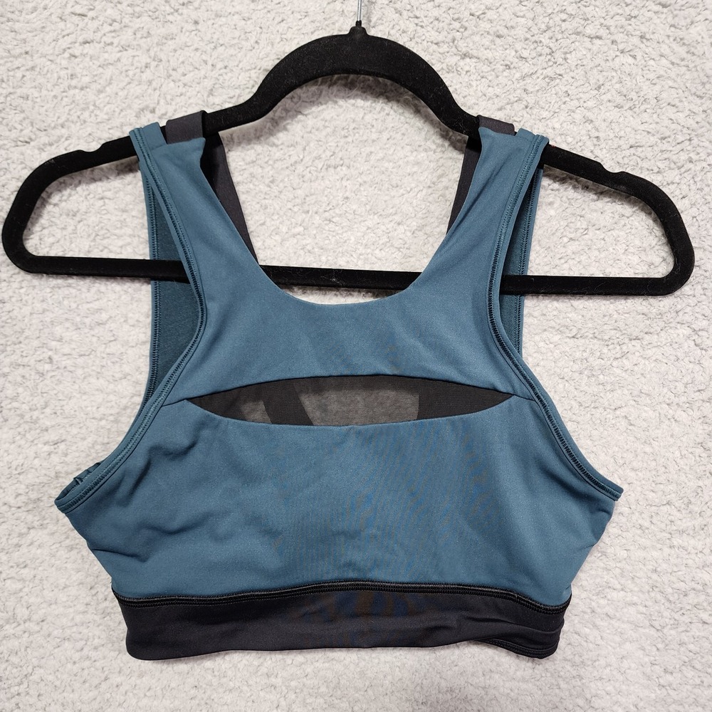 Lululemon Sports Bra Womens Size 6 Run‎ The Day Submarine Black V-Back